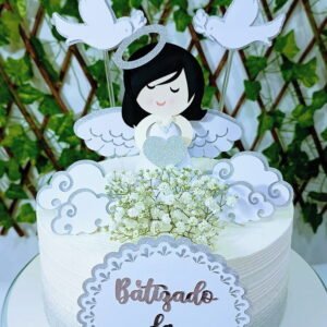 Topo de Bolo Batizado Luxo