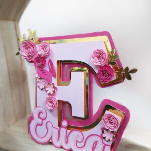 Topo de Bolo Luxo - com nome personalizado