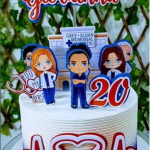 Topo de Bolo Luxo Grey's Anatomy