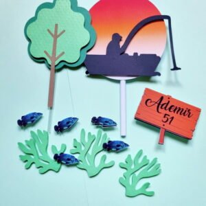 Topo de Bolo Pescaria Luxo